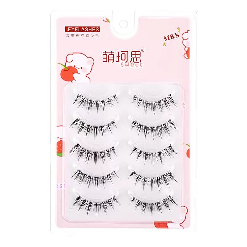 MKS Fine Transparent - Stem Natural Fiber Long Little Devil Style False Eyelashes - GOGOTALES假睫毛