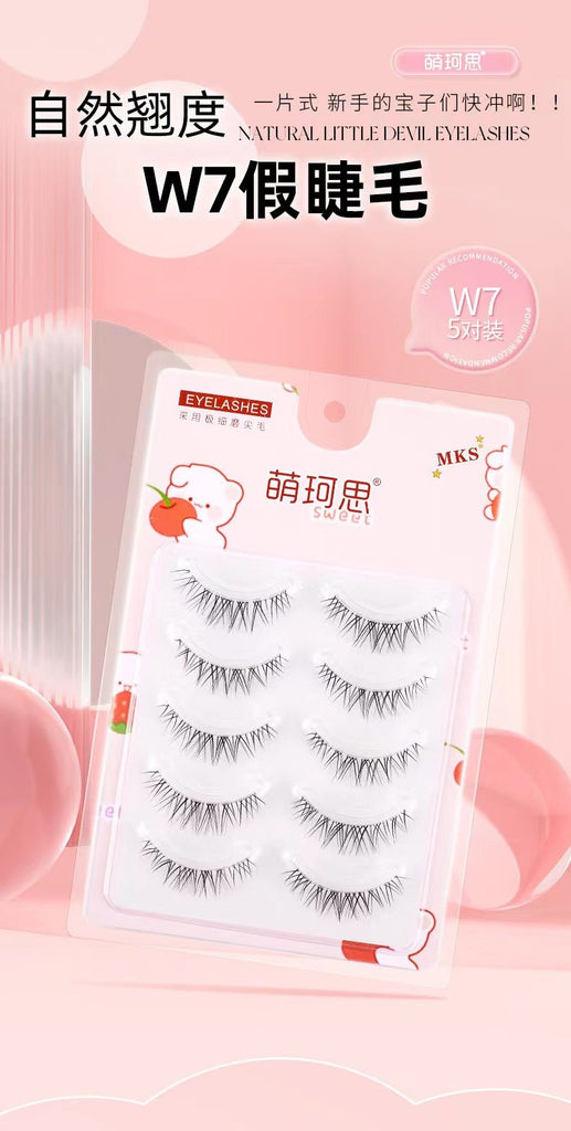 MKS Fine Transparent - Stem Natural Fiber Long Little Devil Style False Eyelashes - GOGOTALES假睫毛