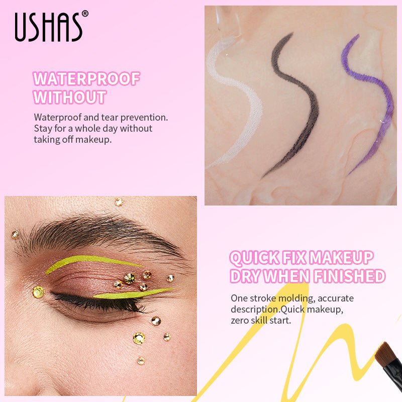 USHAS Vibrant 6 - Color Eyeliner Cream Set with Brush - GOGOTALESEyeline