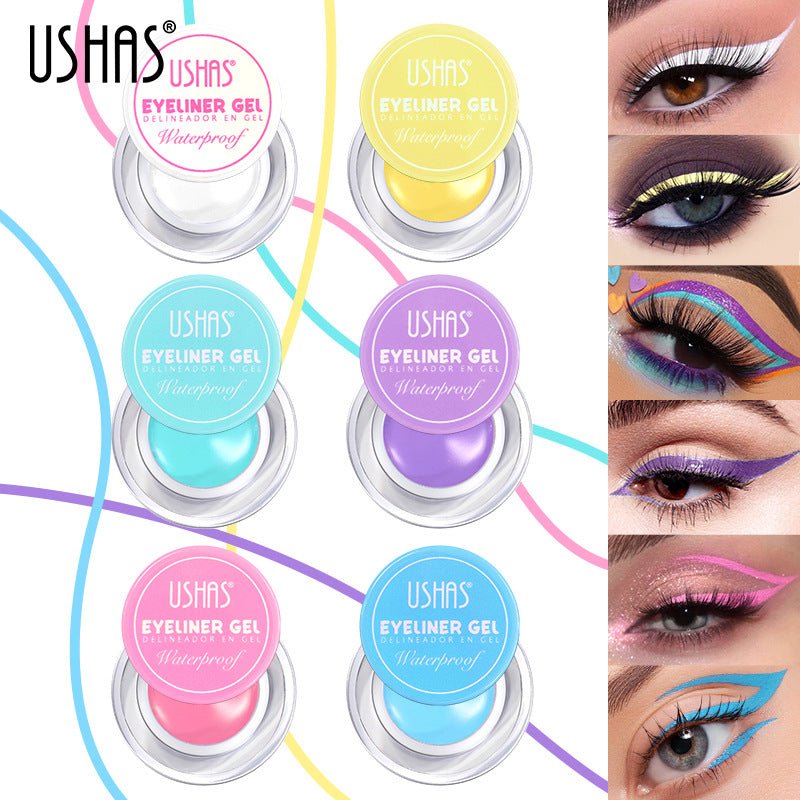 USHAS Vibrant 6 - Color Eyeliner Cream Set with Brush - GOGOTALESEyeline